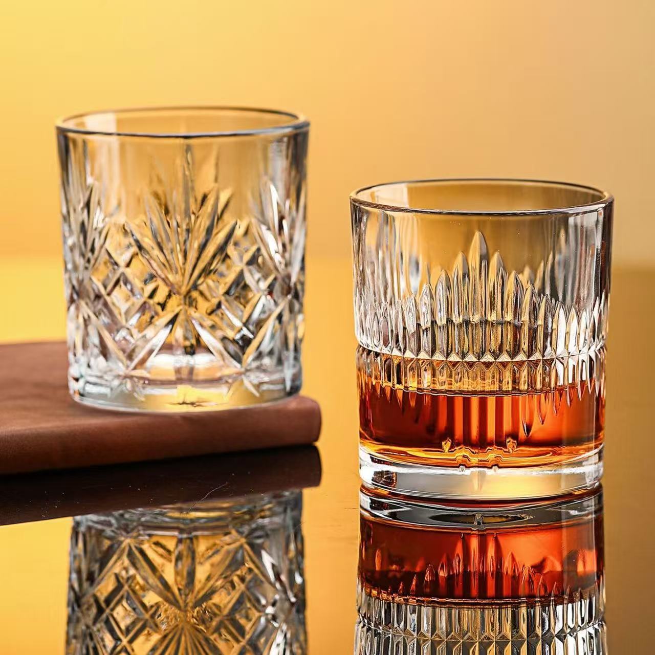 New high-end whiskey glass creative hand-engraved crystal glass wine glass; liquor glass